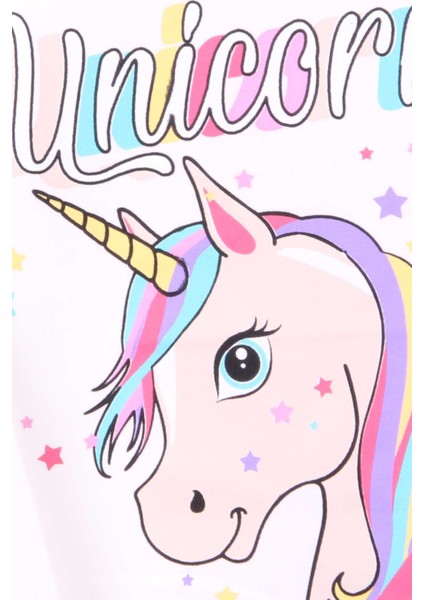 Kız Çocuk Uzun Kollu Tişört Unicorn 2-6 Yaş, Ekru