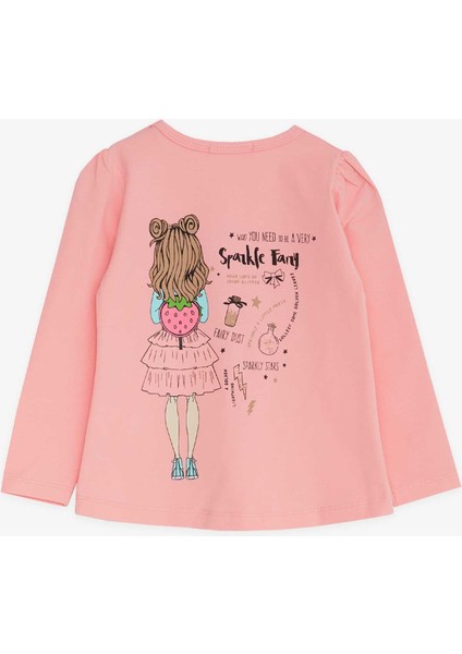 Kız Çocuk Uzun Kollu Tişört Baskılı 1-4 Yaş, Somon fiyatları