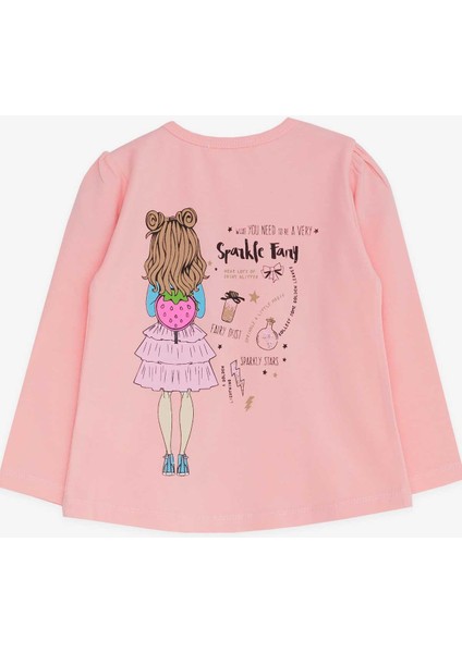Kız Çocuk Uzun Kollu Tişört Baskılı 1-4 Yaş, Pudra fiyatları