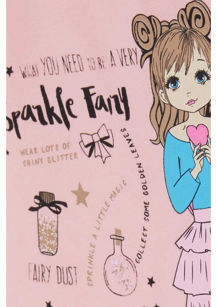 Kız Çocuk Uzun Kollu Tişört Baskılı 1-4 Yaş, Pudra fırsatları