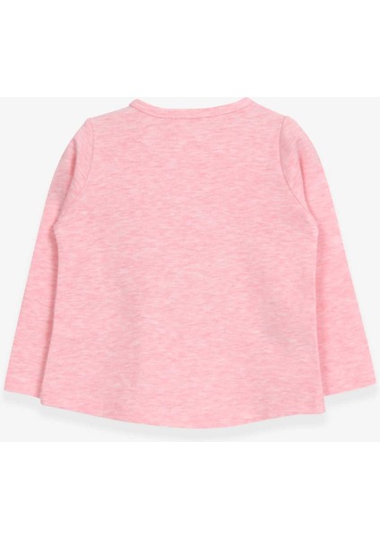 Kız Çocuk Uzun Kollu Tişört Sevimli Kız Baskılı 1-4 Yaş, Somon Melanj fiyatları