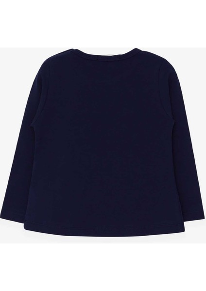 Kız Çocuk Uzun Kollu Tişört Cepli Tavşancık Baskılı 1.5-5 Yaş, Lacivert fiyatları