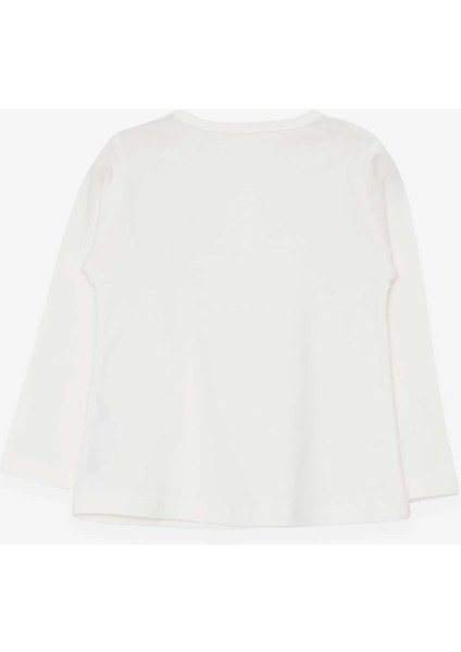 Kız Çocuk Uzun Kollu Tişört Cepli Tavşancık Baskılı 1.5-5 Yaş, Ekru fiyatları