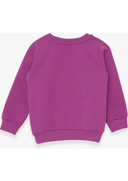 Kız Çocuk Sweatshirt Baskılı Unicorn 1.5-5 Yaş, Eflatun