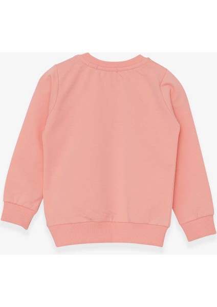 Kız Çocuk Sweatshirt Baskılı Unicorn 1.5-5 Yaş, Somon