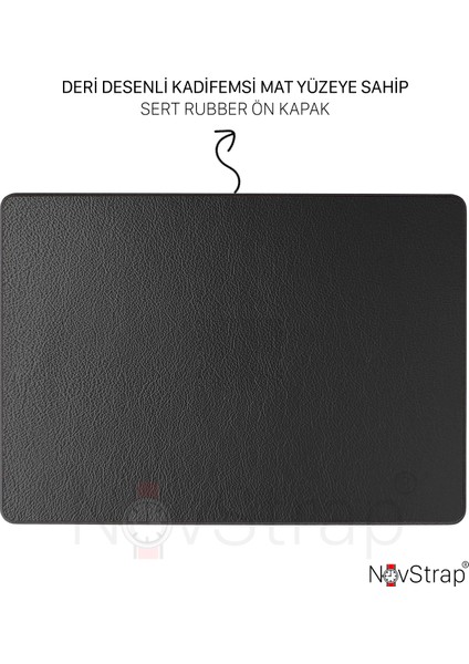 Novstrap Apple MacBook Air M1 Çip A2337 A1932 A2179 13.3" Uyumlu Kılıf Deri Desenli Rubber Mat Kapak