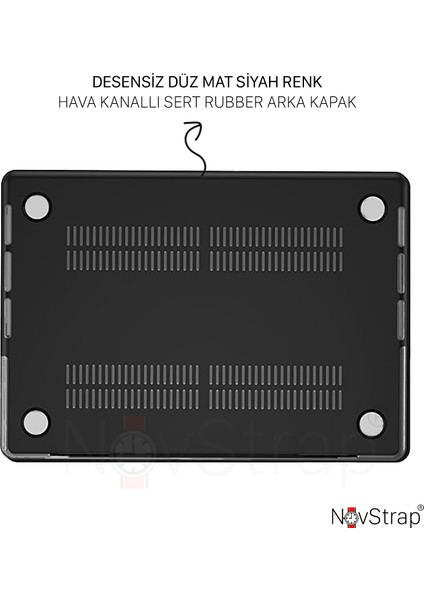 Novstrap Apple Macbook Pro 2023 16 Inç M2 Pro/max A2780 Uyumlu Kılıf Deri Desenli Rubber Mat Kapak