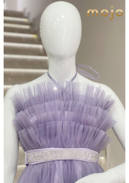 Kanila Kız Çocuk Kat Kat Tüllü Uzun Abiye Elbise 5339 Lavanta indirimleri