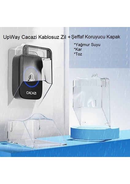 Ledli 60 Melodi Cacazi Kablosuz Kapı Zili + Koruyucu Kapak