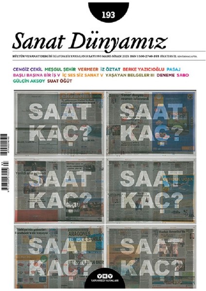 Sanat Dünyamız 193. Sayı Mart - Nisan 2023