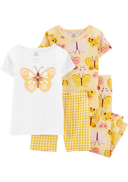 Küçük Kız Çocuk Pijama Set 4'lü Paket