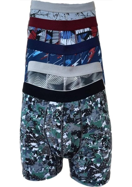 Erkek Lycralı Desenli Boxer 3 Lü Adet