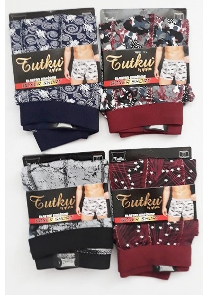 Erkek Lycralı Desenli Boxer 3 Lü Adet
