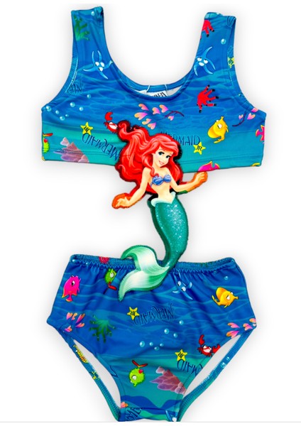 Kız Çocuk Çizgi Film Karakterli Figürlü Mayokini Yeni Sezon