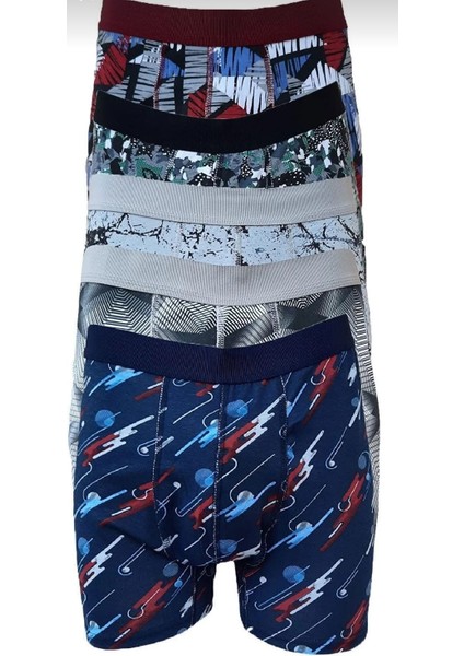Erkek Desenli Boxer 12'lı Adet Karışık Renk Desenli modelleri