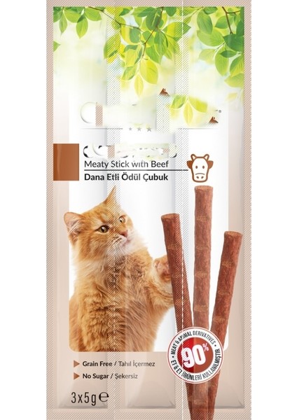 Garden Mix  3 Adet Kedi Ödül Çubuğu - Dana Etli Kedi Stick Ödülü ( 3X5G ) () )