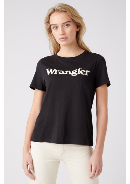 Regular Fit Normal Kesim Kısa Kollu Bisiklet Yaka Pamuk Logolu Tshirt