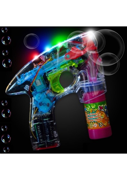 Vıp Kalite Renkli LED Işıklı Köpük Tabancası Bubbles Gun Baloncuk Tabancası + 2 Özel Yedek Köpük