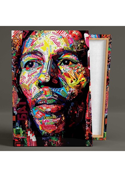 Bob Marley Kolaj Sanatı Tipografi Kanvas Tablo