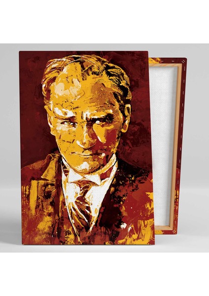 Mustafa Kemal Atatürk Sarı Kırmızı Galatasaray Kanvas Tablo fiyatları