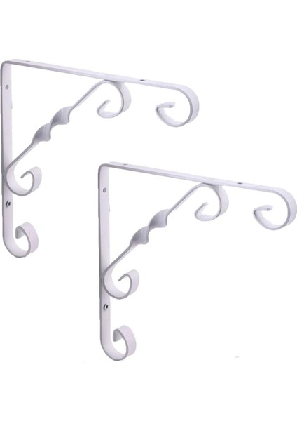 2 Adet Burgulu 20 x 20 cm Dekoratif Raf Altı Ayağı Konsol Beyaz fiyatları
