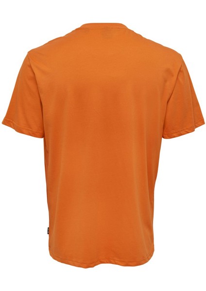 O Yaka Baskılı Turuncu Erkek T-Shirt 22025271_ONSPAUL Reg Photoprınt Ss