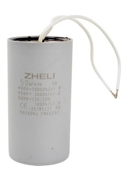 Zheli 50 Mf Kondansatör 400-450 V Plastik Kablolu(Daimi)