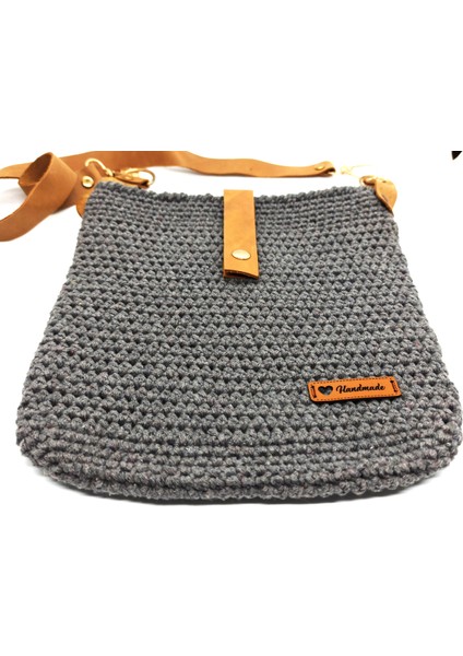 Handmade El Örgüsü Iç Cepli Gri Kadın Askılı Omuz Çanta fırsatları