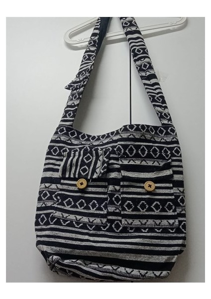 Etnik Kilim Desenli Astarlı Dokuma Omuz Çantası