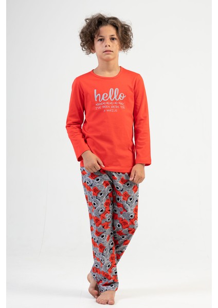 Pamuklu Erkek Çocuk Uzun Kol Pijama Takım