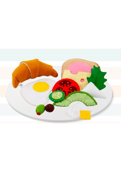 Keçe Oyuncak - Kahvaltı Tabağı Oyun Seti - Felt Toys - %100 El Yapımı