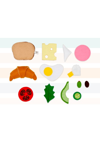 Keçe Oyuncak - Kahvaltı Tabağı Oyun Seti - Felt Toys - %100 El Yapımı