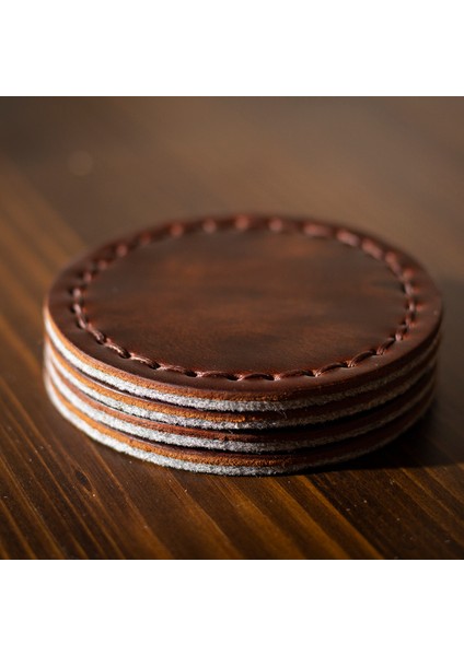 Hakiki Deri Bardak Altlığı (Dörtlü Set) modelleri