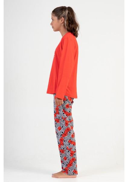 Pamuklu Kız Çocuk Uzun Kol Pijama Takım fırsatları
