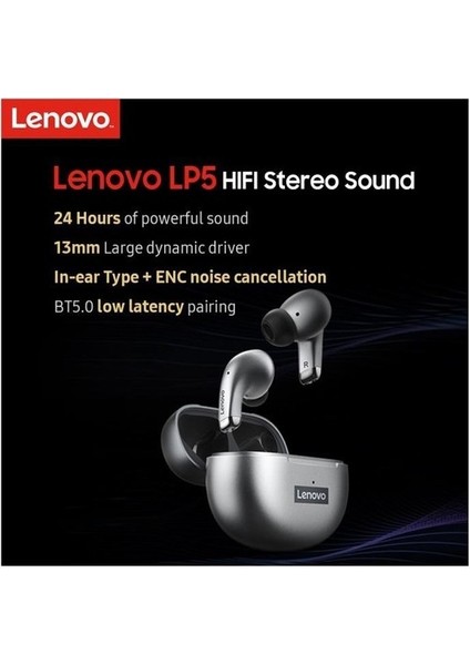 Lenovo Lp5 Bluetooth 5.0 Kablosuz Kulaklık - Siyah