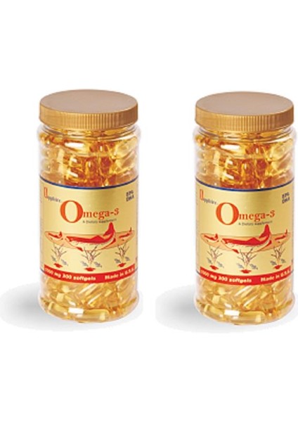 Omega-3 1000 Mg Softgel 200 Yumuşak Kapsül 2 Kutu