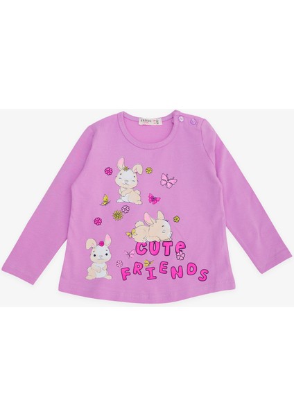 Kız Bebek Taytlı Takım Tavşan Baskılı 9 Ay-3 Yaş, Lila modelleri