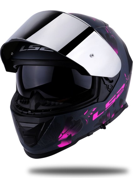Storm Burst Mat Siyah-Pembe Kask Gri Cam modelleri