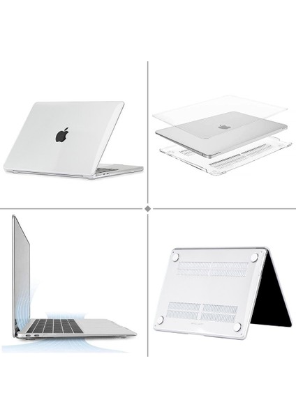 MacBook Pro 13 2020 Kılıf Koruyucu Kapak 13.3" A2289 / A2251 Uyumlu Şeffaf Parlak Tasarım Hava Kanal indirimleri