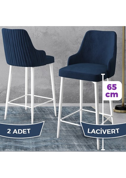 Concept Tera Serisi, Mutfak Bar Sandalyesi, Babyface Kumaş, Beyaz Metal Ayak, 2 Adet Sandalye