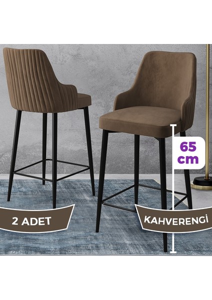 Concept Tera Serisi, Mutfak Bar Sandalyesi, Babyface Kumaş, Siyah Metal Ayak 2 Adet Sandalye