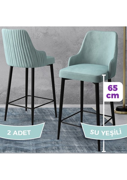 Concept Tera Serisi, Mutfak Bar Sandalyesi, Babyface Kumaş, Siyah Metal Ayak 2 Adet Sandalye