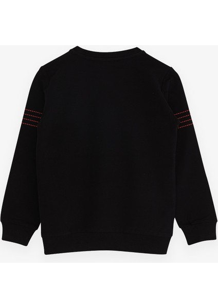 Erkek Çocuk Sweatshirt Yazı Baskılı 7-12 Yaş, Siyah