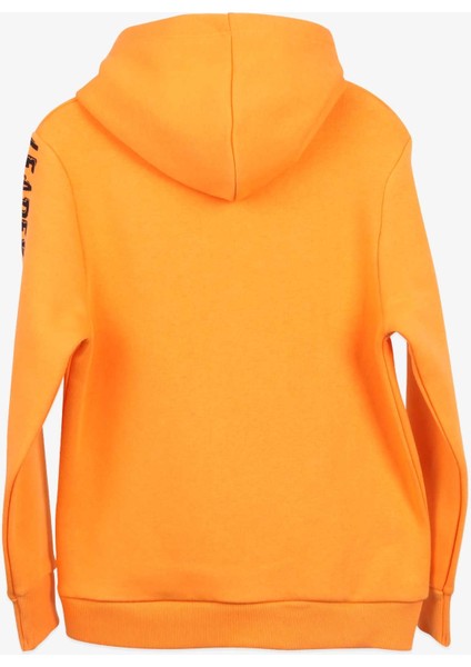 Erkek Çocuk Sweatshirt Baskılı Kapüşonlu 9-14 Yaş, Hardal Sarı