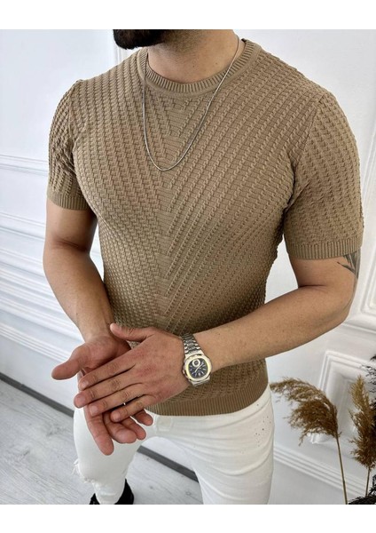 Tişört Örme Triko Tişört Nefes Alabilen Terletmez Slim Fit Dar Kesim T-Shirt fırsatları