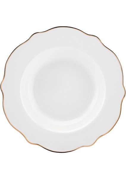 Daisy Gold Wave Shape Bol Kaseli 27 Parça 6 Kişilik Porselen Yemek Takımı fırsatları