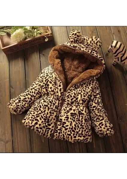 Leopar Peluşlu Mont
