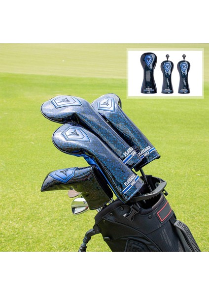 3 Adet Golf Ahşap Headcovers Set Kafa Kapakları Koruyucu Değiştirilebilir Etiket Mavisi (Yurt Dışından) indirimleri