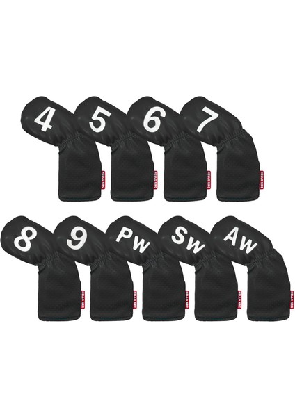 9 Adet Golf Club Demir Headcover Uzun Boyun Koruması Pu Golf Aksesuarları Siyah (Yurt Dışından) fiyatları