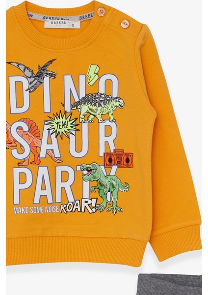 Erkek Çocuk Eşofman Takımı Dinozor Baskılı 1-4 Yaş, Sarı modelleri
